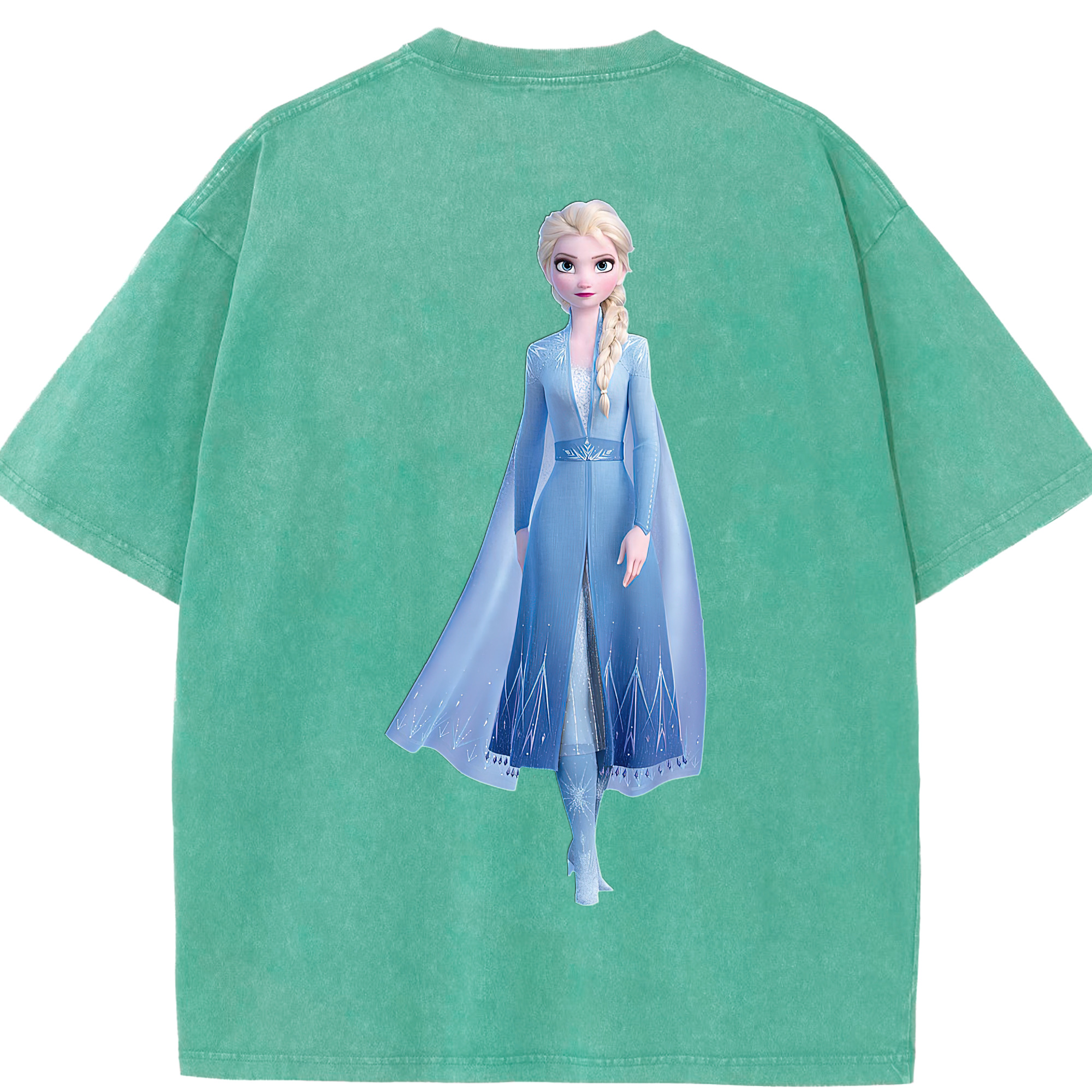 （画像用） アナと雪の女王 アンナ エルサ Frozen Anna Elsa 綿100% ヴィンテージ風 半袖Tシャツ（背面プリント）